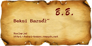 Beksi Bazsó névjegykártya
